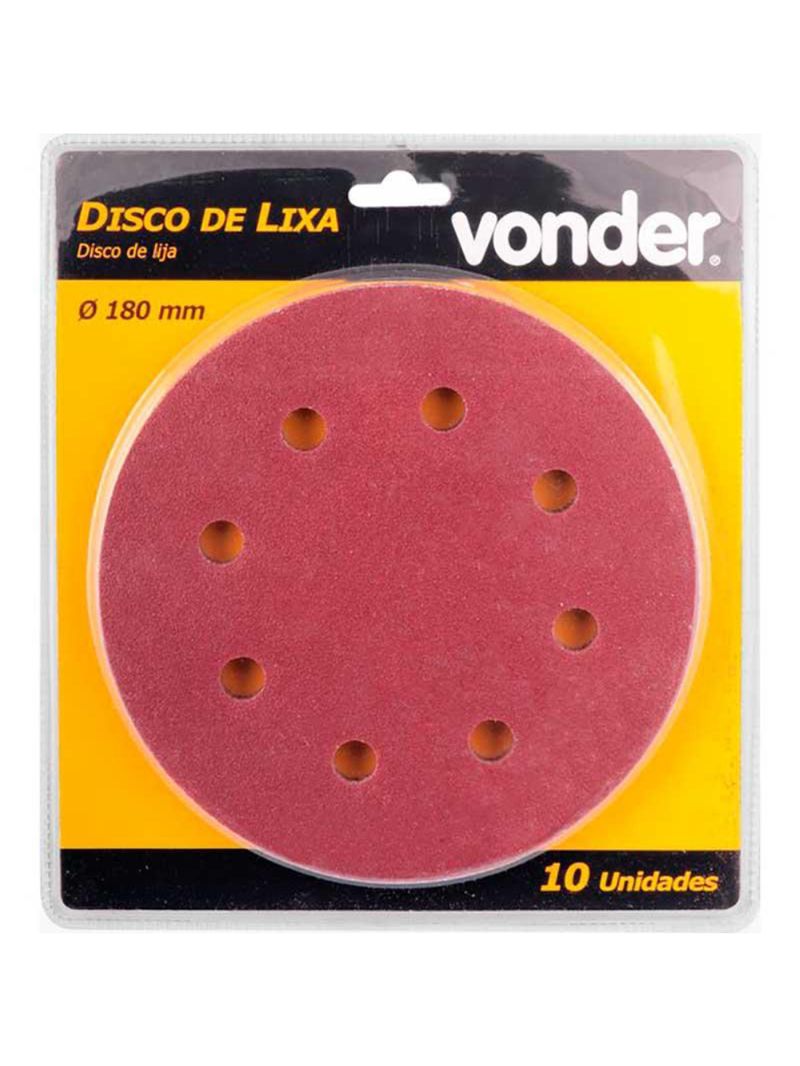 Disco de Lixa para Lixadeira de Teto LPV 750 Grão 60 Kit 10 Unidades VONDER