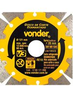 Disco de Corte Diamantado 121 MM Segmentado V3 para Cortador CPV 3150 VONDER