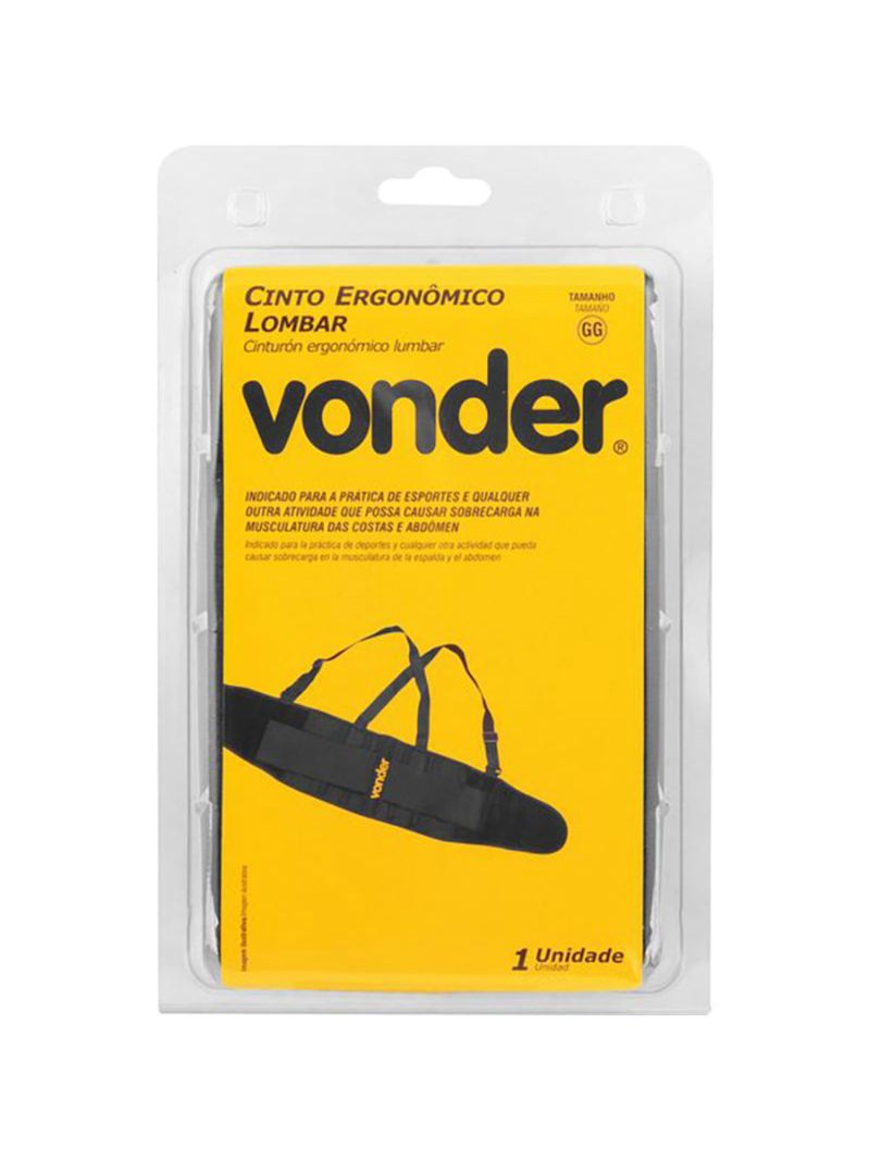 Cinto Ergonômico Lombar Tamanho GG VONDER