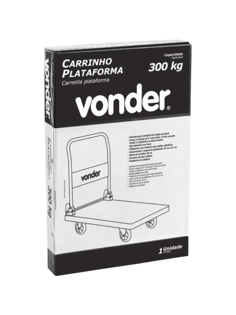 Carrinho Plataforma 300 KG Dobrável VONDER