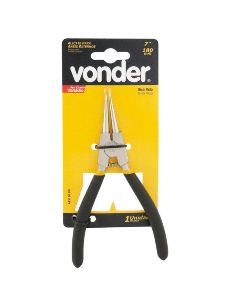 Alicate Para Anéis Externo Bico Reto 7 POL (177 MM) VONDER