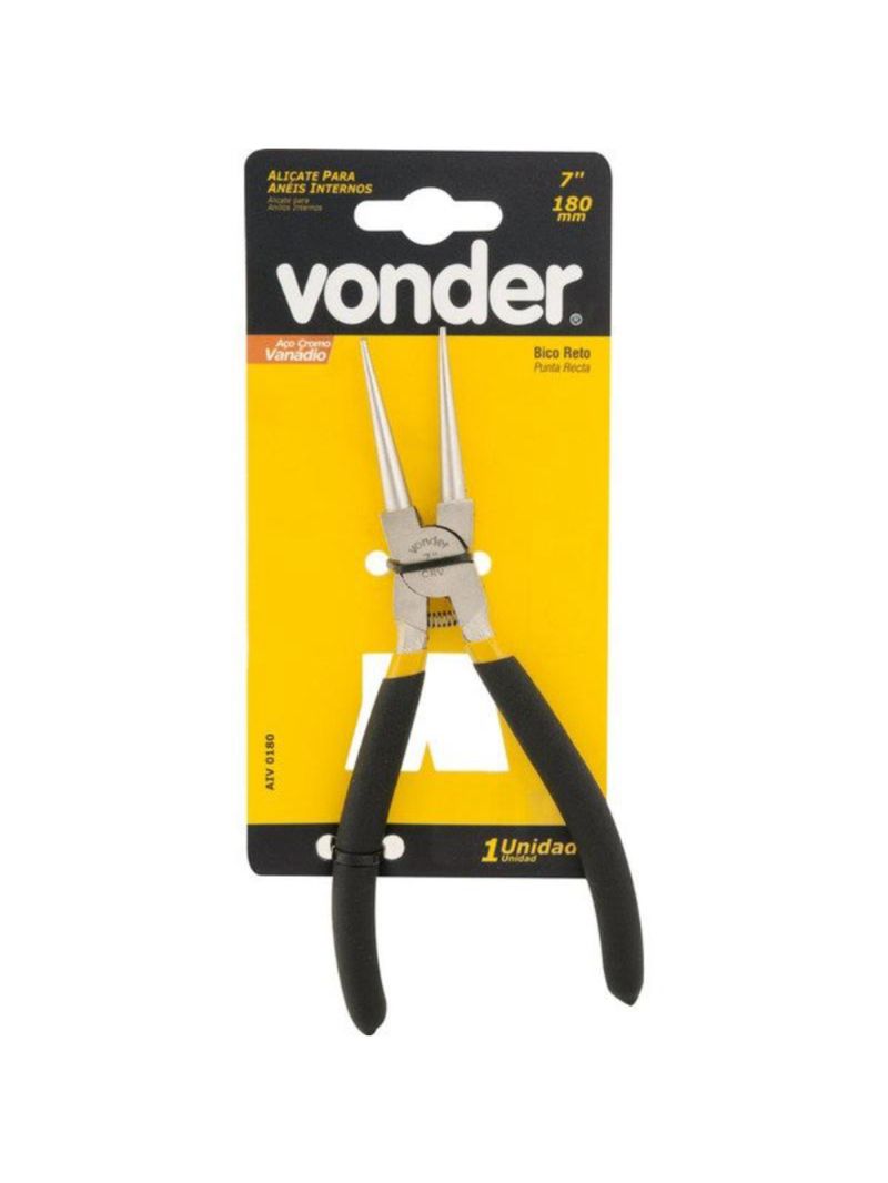 Alicate para Anéis Interno Bico Reto 7 POL (177 MM) VONDER