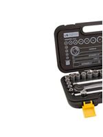 Soquete Jogo 10 à 32 MM Encaixe 1/2 POL Estriado c/ 18 Peças VONDER