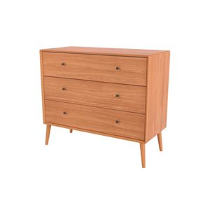 Cômoda 3 Gavetas em MDF Nature Freijó 110x95x50 cm Dalla Costa TW50JJ