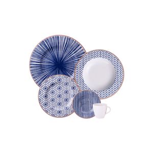 Aparelho de Jantar Tramontina Abstratta em Porcelana Decorada 30 Peças