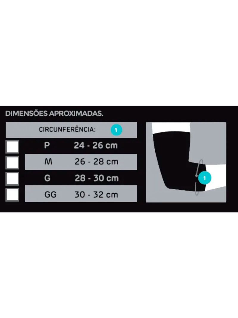 Cotoveleira de Compressão PRO Cinza com Azul Turquesa N1 Sport