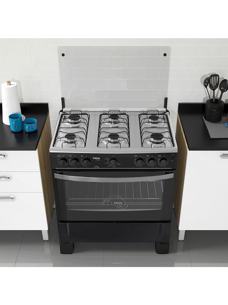 Fogão Itatiaia Waves 6 Bocas All Black Bivolt 3700000057