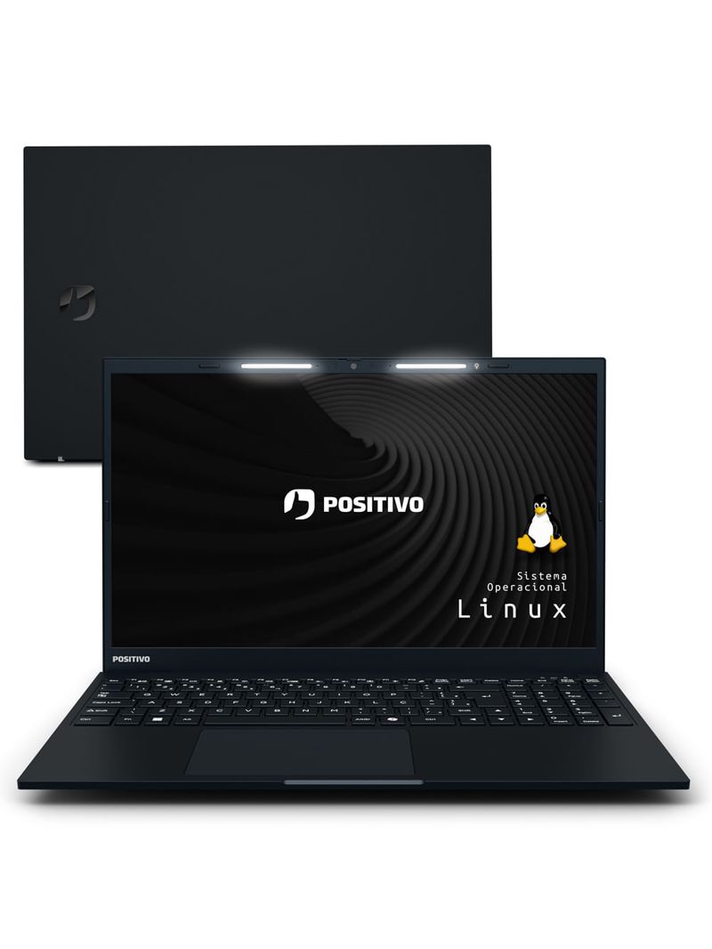 Notebook Positivo Vision R15 AMD® Ryzen 5-5500U Linux 4GB RAM 256GB SSD 156” IPS Full HD Lumina Bar - Preto