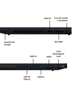 Notebook Positivo Vision R15 AMD® Ryzen 5-5500U Linux 4GB RAM 256GB SSD 156” IPS Full HD Lumina Bar - Preto