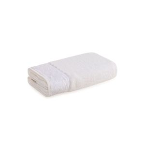 Toalha de Banho Gigante Karsten Fio Penteado Bordado Antônia Branco 86x150 cm