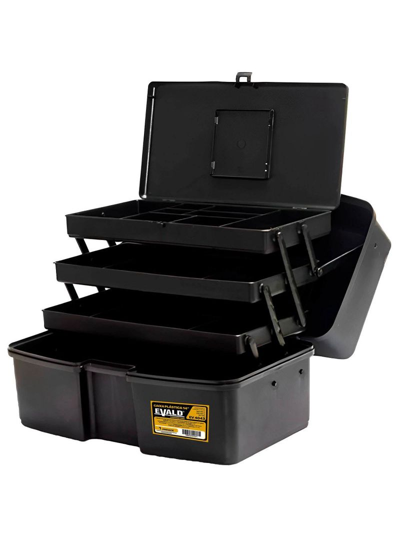 Caixa de Ferramentas 14 POL com 3 Bandejas EV4043 EVALD