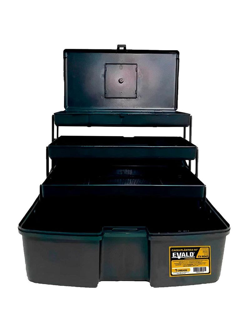 Caixa de Ferramentas 14 POL com 3 Bandejas EV4043 EVALD
