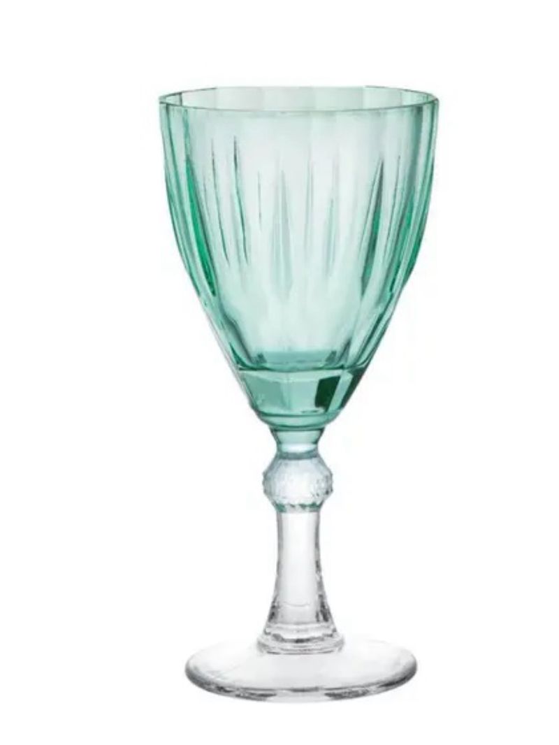 JOGO DE TACA DE VIDRO LINHA DRINKWARE DOMINIC VERDE HAUSKRAFT 6 PCS 275ML WESTERN