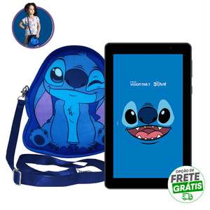 Tablet Positivo Vision TAB 7 Stitch + Capa e Bolsa - Octa-Core 3GB RAM 64GB Android 14 Go Wi-Fi Tela 7” IPS – Preto