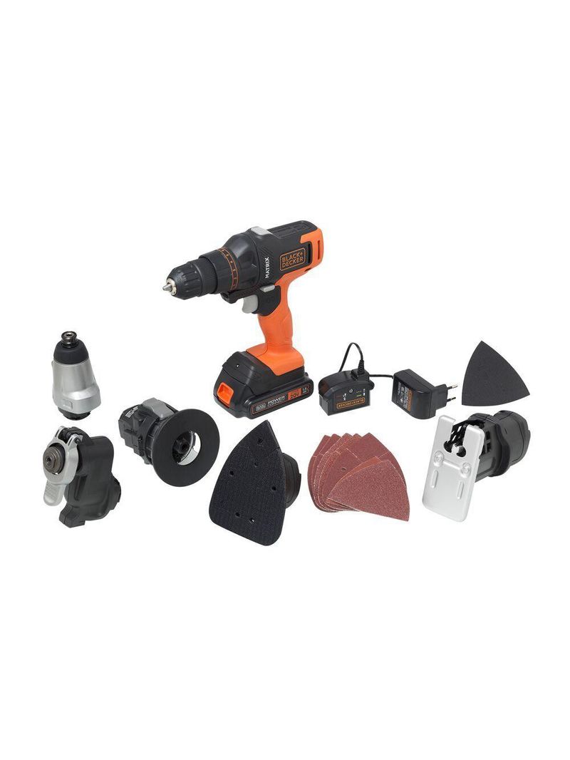 Jogo de Ferramentas Black & Decker Matrix 20V com 6 Cabeçotes Combinados Bivolt MTX20K6A-BR