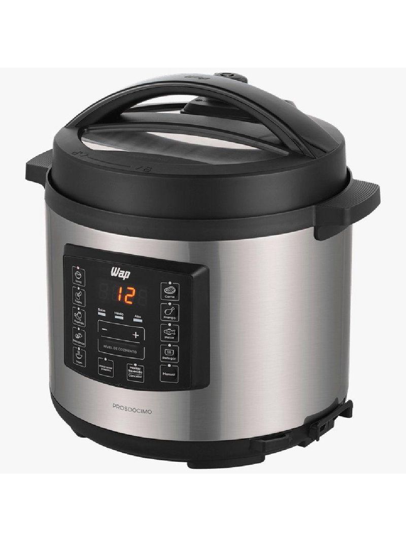 Panela Elétrica de Pressão Wap Preto e Inox 6L 220V WPPE1