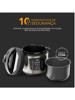 Panela Elétrica de Pressão Wap Preto e Inox 6L 220V WPPE1