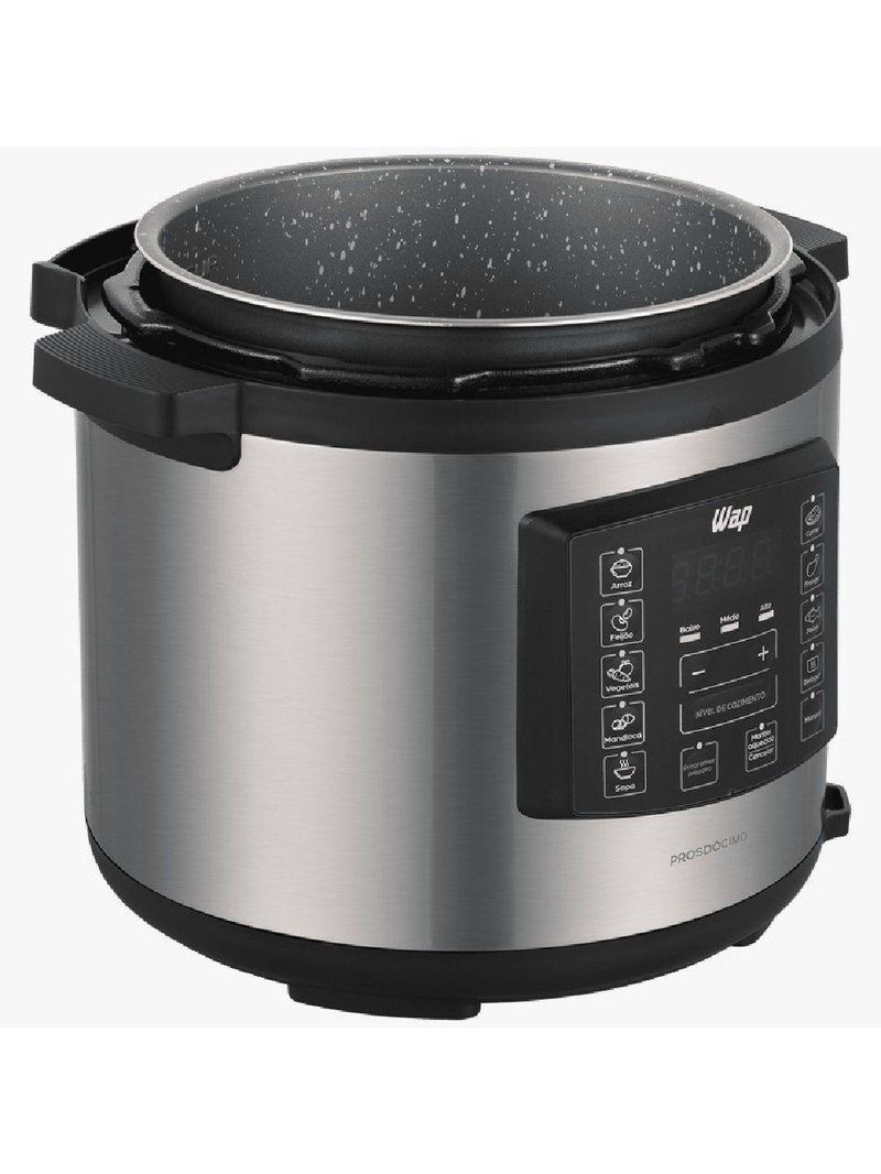 Panela Elétrica de Pressão Wap Preto e Inox 6L 220V WPPE1