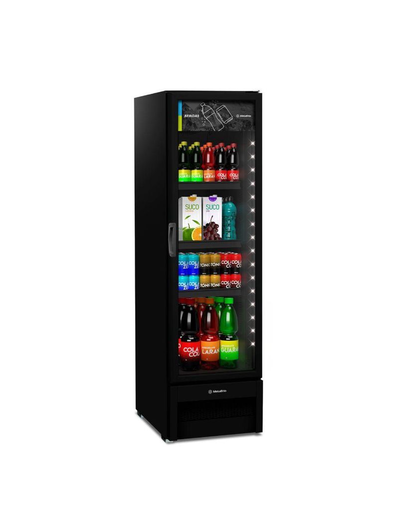 Expositor Vertical Metalfrio 343L 220V Slim 1 Porta Preto VB28R