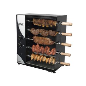 Assador Gás GLP Rotativo Arke Vulcano Cattiva 05 Espetos Bancada Bivolt 5175