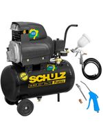 Compressor de Ar de Pistão 2,0 HP 25 Litros 8,6 Pés Pratiko CSI 8,6|25 SCHULZ + Kit