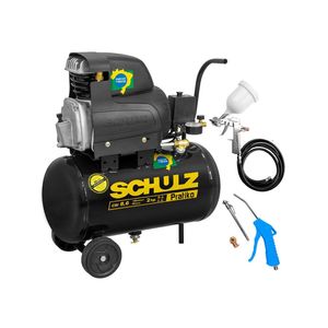 Compressor de Ar de Pistão 2,0 HP 25 Litros 8,6 Pés Pratiko CSI 8,6|25 SCHULZ + Kit