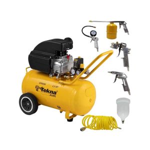 Compressor de Ar Portátil 2,5 HP 8,5 Pés 50 Litros com Kit Multiuso TEKNA