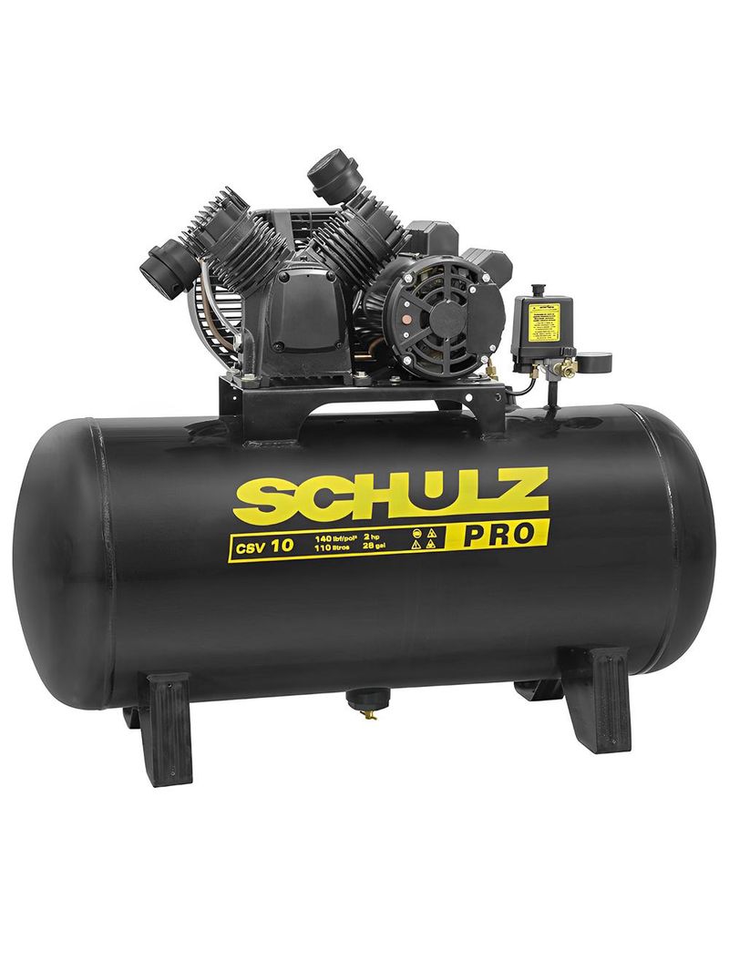 Compressor de Ar 10 Pés 110 Litros Monofásico 110v Pro Schulz-110V CSV 10/110