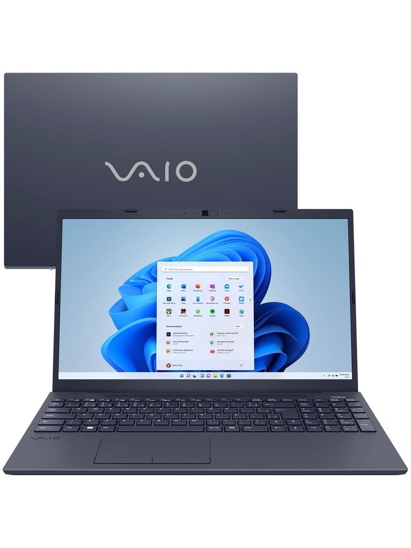 Notebook VAIO FE15 AMD® Ryzen 5-5500U Windows 11 Home 8GB RAM 512GB SSD 15,6'' Full HD - Cinza Grafite