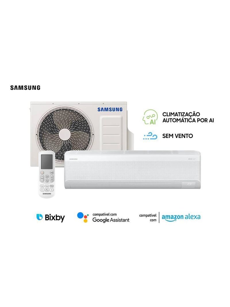 Ar Condicionado Split Inverter Samsung WindFree AI 24000 BTUs Quente/Frio 220V AR24DXFAAWKXAZ