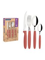 Faqueiro Tramontina Ipanema com Lâminas em Aço Inox e Cabos de Polipropileno Goiaba 24 Peças