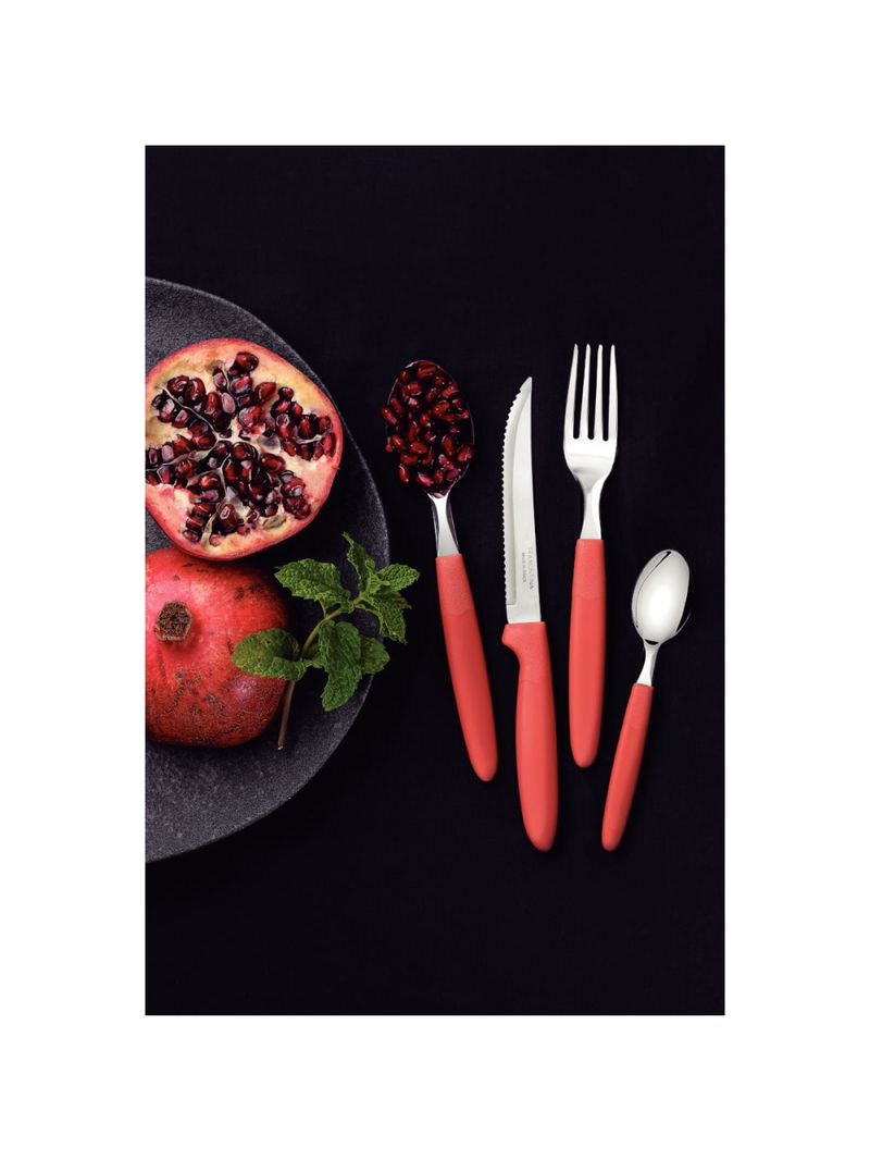 Faqueiro Tramontina Ipanema com Lâminas em Aço Inox e Cabos de Polipropileno Goiaba 24 Peças