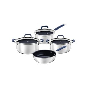 Jogo de Panelas Tramontina Romagna Aço Inox Cerâmico Black Stone 4 peças