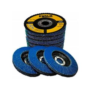 Disco de Lixa Flap 4.1/2 POL 115 MM Aço Inox Grão 120 Kit com 10 Unidades EVALD EVALD