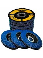 Disco de Lixa Flap 41/2 POL 115 MM Aço Inox Grão 80 Kit com 10 Unidades EVALD EVALD