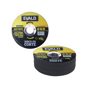 Disco de Corte 4.1/2 POL 115 MM Aço Inox Kit 25 Unidades EVALD