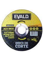 Disco de Corte 41/2 POL 115 MM Aço Inox Kit 25 Unidades EVALD