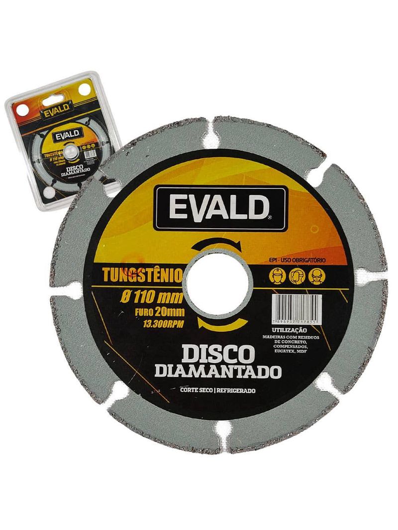 Disco de Corte Diamantado Tungstênio 4 POL 10009 EVALD