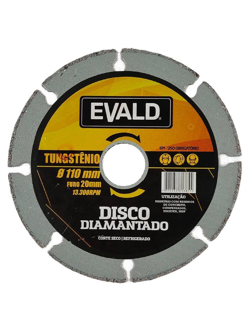 Disco de Corte Diamantado Tungstênio 4 POL 10009 EVALD