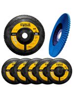 Disco de Lixa Flap 7 POL 180 mm Aço Inox Grão 40 Kit 5 Unidades EVALD