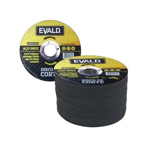 Disco de Corte 4.1/2 POL 115 MM Aço Inox Kit 50 Unidades EVALD
