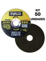 Disco de Corte 41/2 POL 115 MM Aço Inox Kit 50 Unidades EVALD