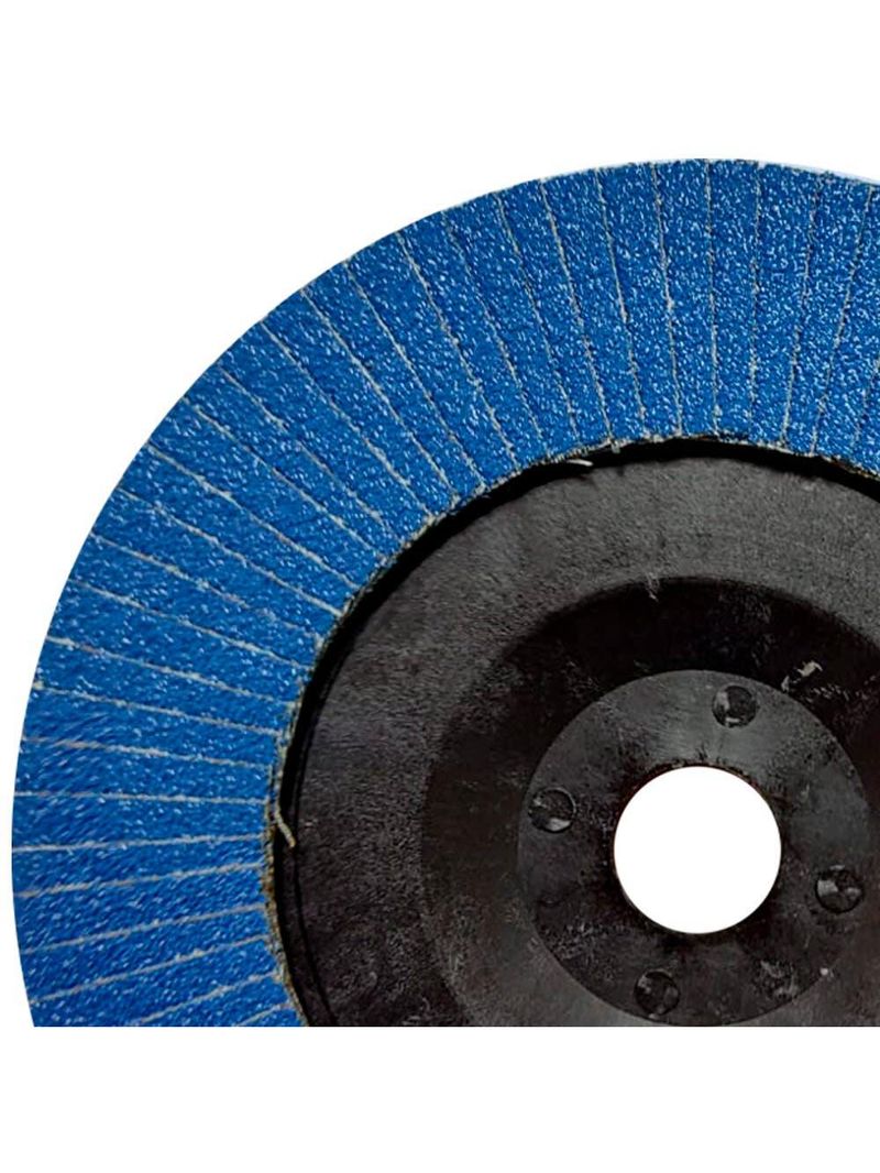 Disco de Lixa Flap Zirconio 7 POL 180 mm Aço Inox Grão 60 Kit 5 Unidades EVALD