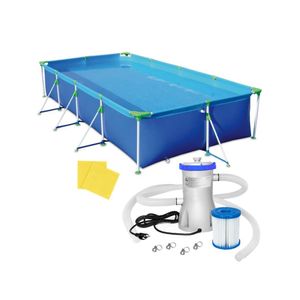 Piscina com Armação 10.000 Litros 442 x 270 x 84 CM MOR + Bomba Filtrante