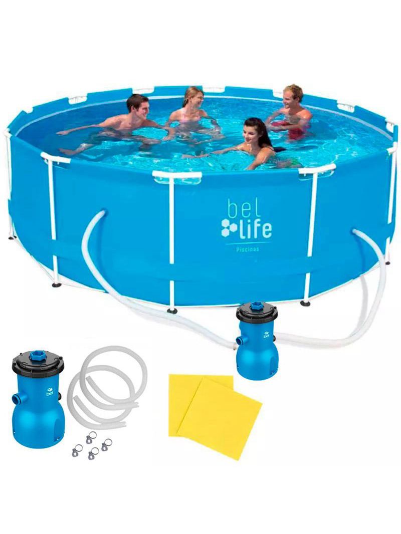 Piscina com Armação 7000 Litros 366 x 76 CM 510700 com Bomba Filtrante BELFIX