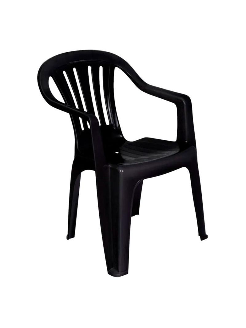 Cadeira Tipo Poltrona Em Plástico Preta 15151104 MOR