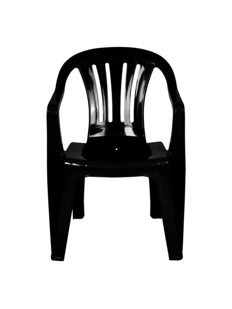 Cadeira Tipo Poltrona Em Plástico Preta 15151104 MOR