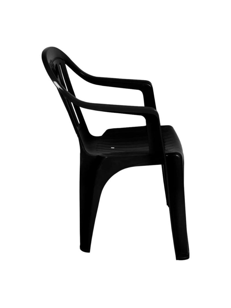Cadeira Tipo Poltrona Em Plástico Preta 15151104 MOR