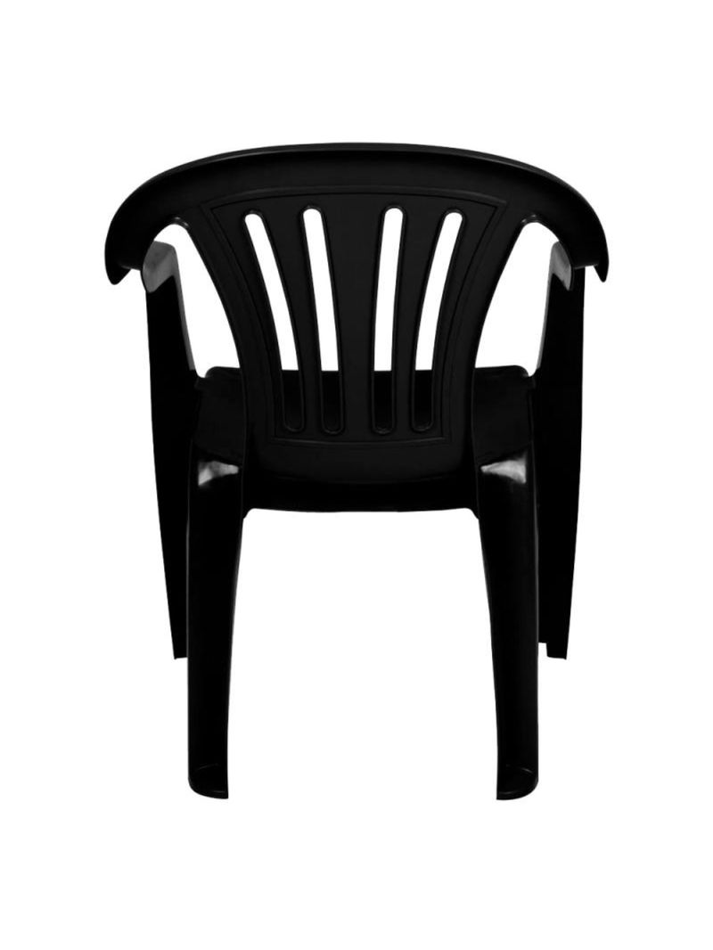 Cadeira Tipo Poltrona Em Plástico Preta 15151104 MOR