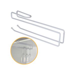Suporte Organizador Multiuso Suspenso Viena p/ Toalhas, Taças, Papel Branco 991301 BEL
